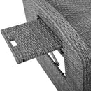 TOPMAX PE Wicker Rattan Double Chaise Lounge, 2-Person Reclining Daybed with Adjustable Back and Cushions, Free Furniture Protection Cover, White