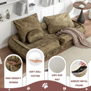 Upholstered Human Dog Bed And Pets, Bean Bag Floor Sofa With Massage Pillow, 5 Adjustable Positions & 2 Soft Pillows