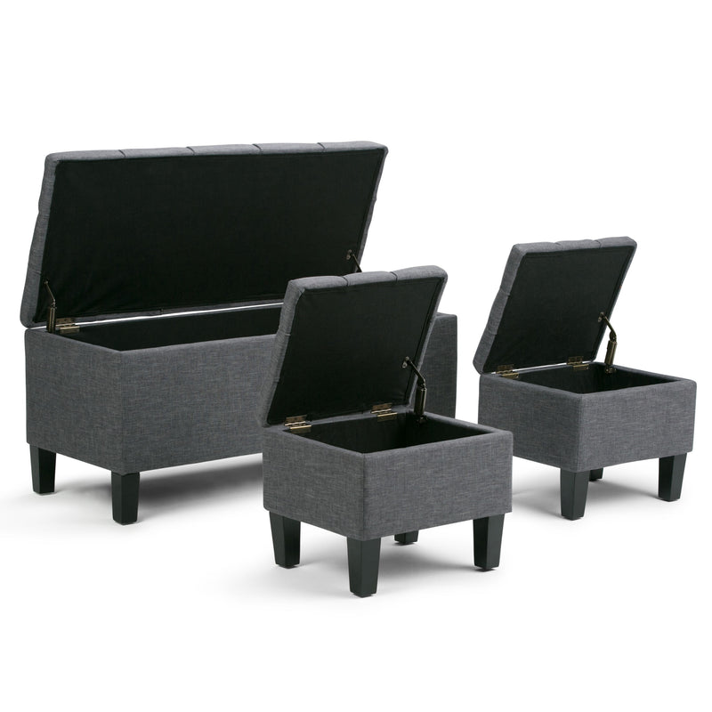 Dover - 3 Piece Storage Ottoman Contemporary Design