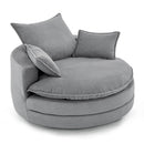 360° Swivel Accent Barrel Chair With Dual Layer Cushion And 3 Removable Pillows