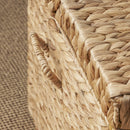 Rectangular Curve Water Hyacinth Woven Wicker Trunk With Handles For Clothes Toys Magazines And Book Storage - Natural / Light Brown