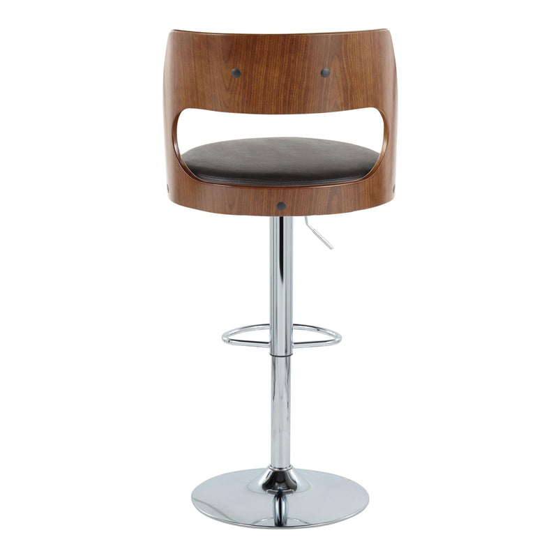 Cecina - Mid Century Modern Adjustable Height Barstool With Swivel With Oval Footrest (Set of 2)