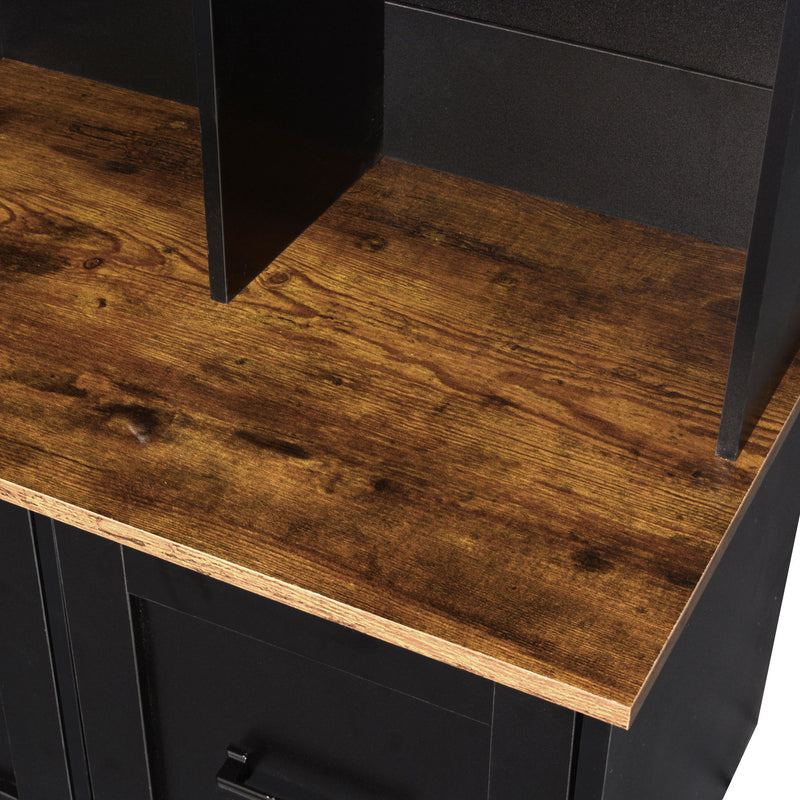 Modern Hall Tree With 3 Shelves And Drawers, Storage Bench