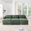 Stylish Sofa With Ottoman And Lumbar Pillows, Ergonomic Design