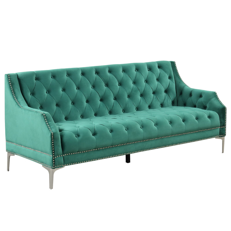 Modern Sofa Dutch Plush Upholstered Sofa With Metal Legs, Button Tufted Back