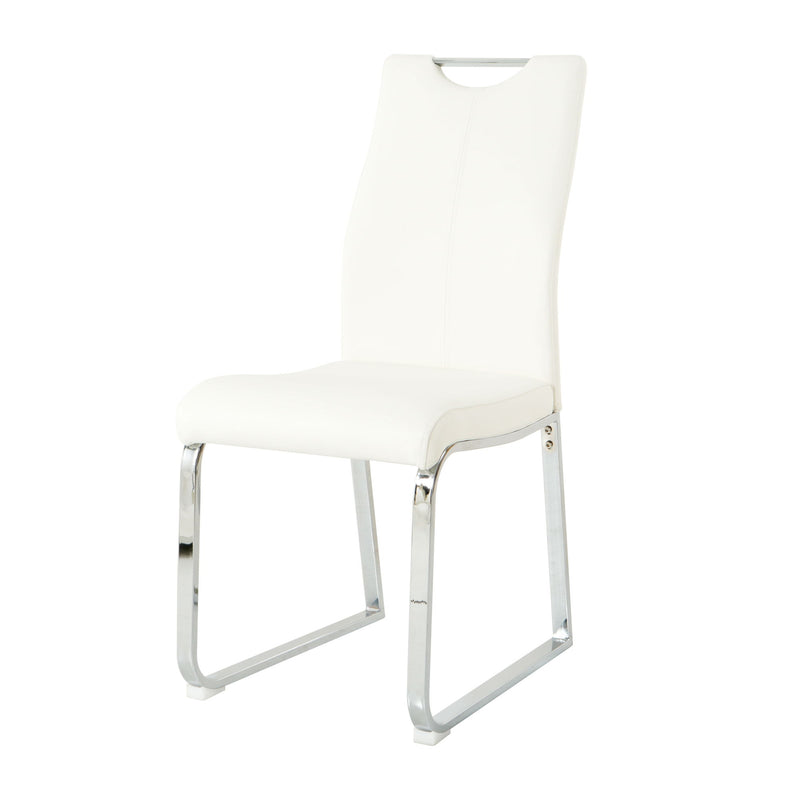 Modern Upholstered Dining Chair Electroplated Metal Legs (Set of 2)