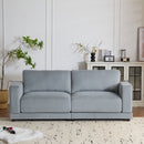 Modern Square Arm Sofa With Soft Fabric Upholstery, Deep Cushions