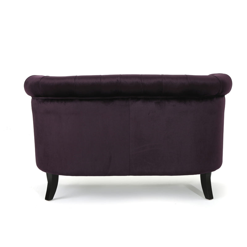 Antique Chesterfield Style Loveseat With Button Tufting