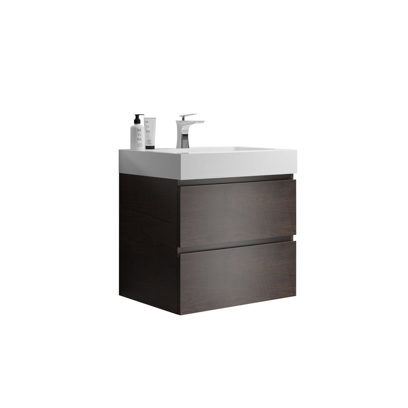 Alice - Bathroom Vanity Wall Mounted With Sink, Large Storage Floating Bathroom Vanity For Modern Bathroom, One-Piece Sink Basin Without Drain And Faucet