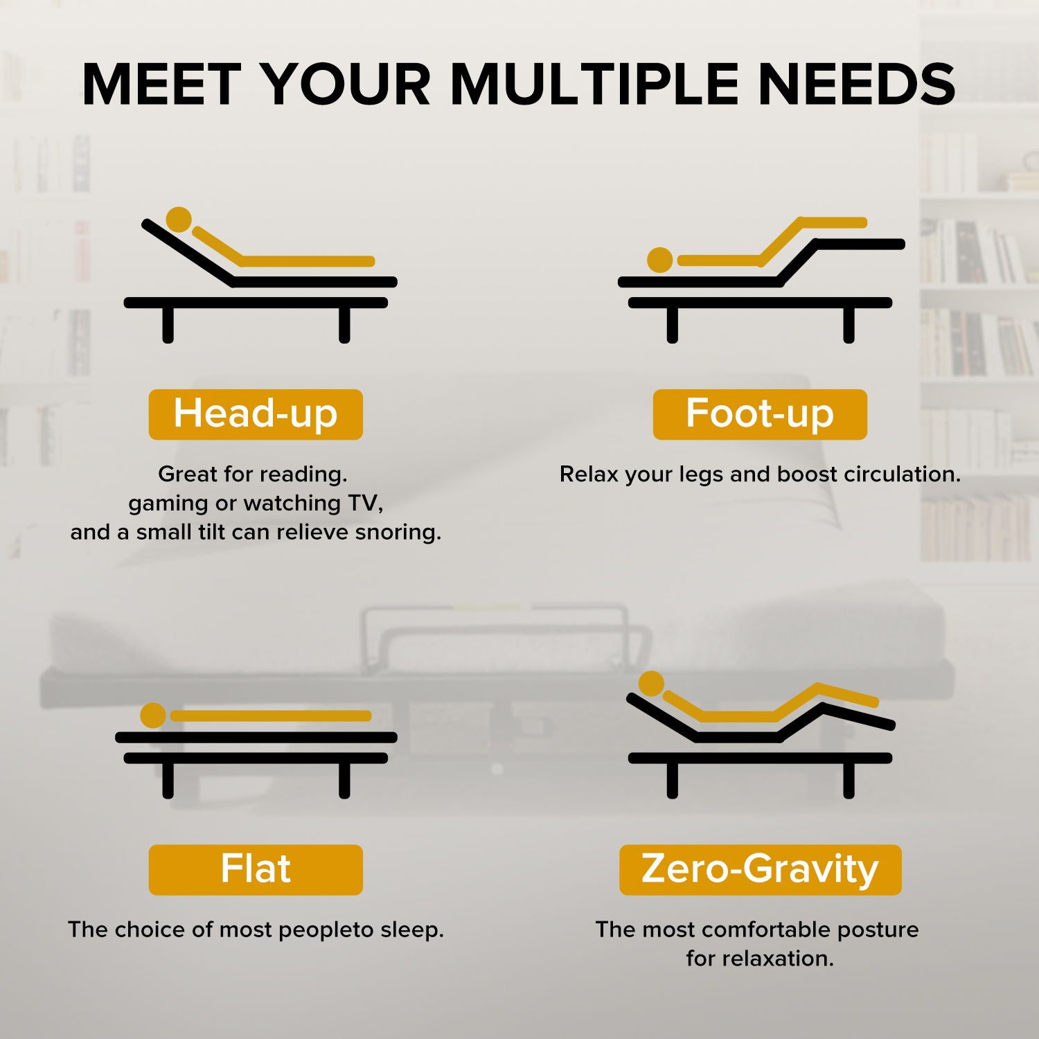 Daily Nest Adjustable Bed Base with Zero Gravity and Under-Bed Lighting