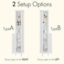 Slim Tall Bathroom Storage Cabinet With Adjustable Shelves, Anti Tip Freestanding Cabinet - White