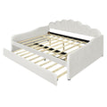 Upholstery Daybed Frame With Shell Shaped Backrest And Trundle