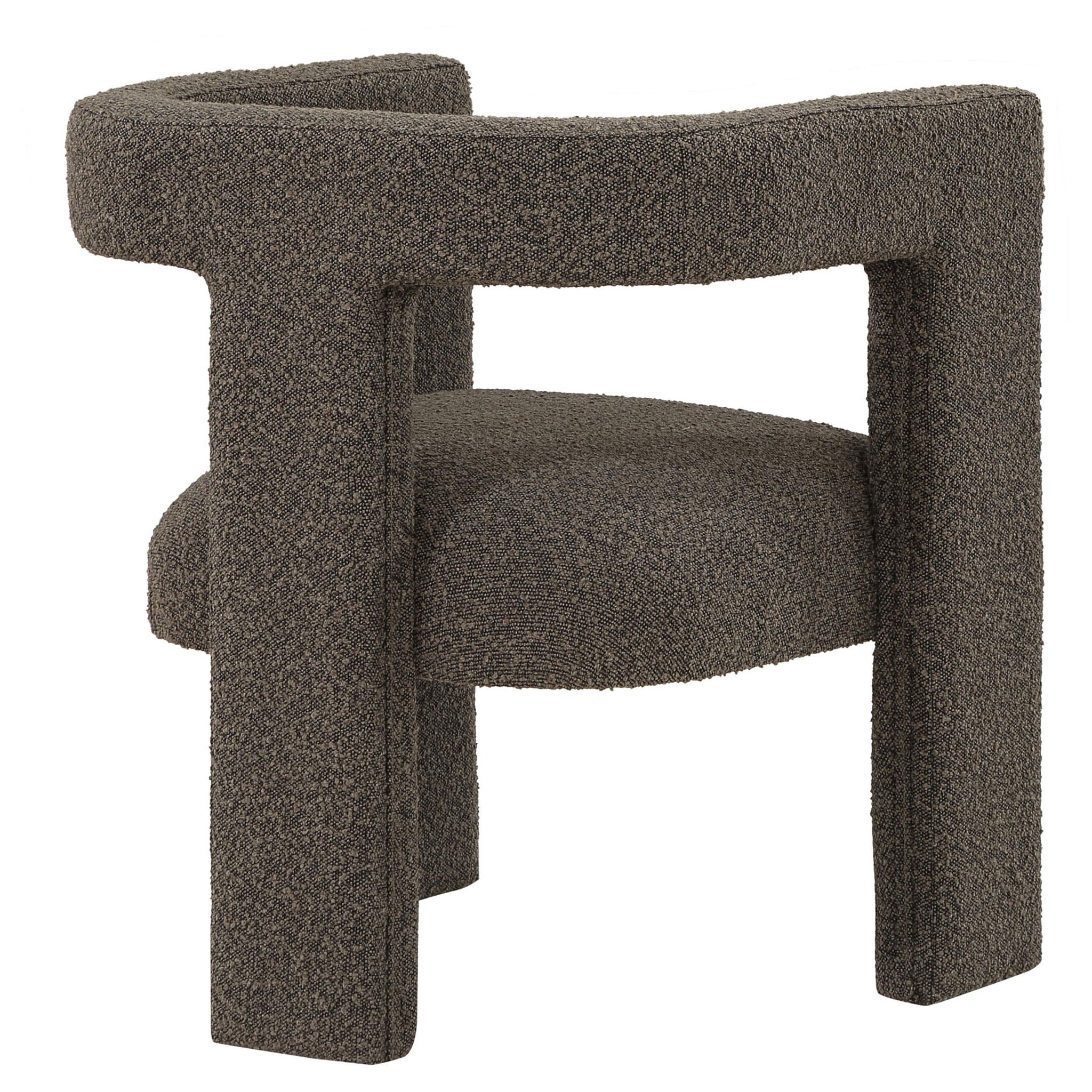 Petra Boucle Upholstered Accent Side Chair Chocolate Brown - Atlantic Fine Furniture Melbourne FL