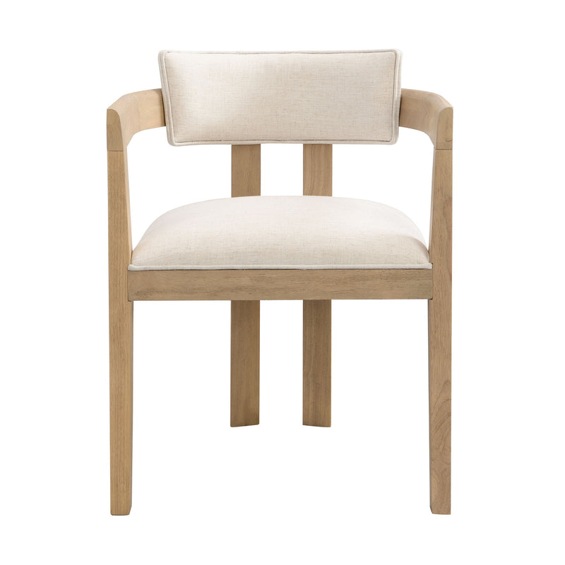 Modern Boucle Fabric Dining Chair With Armrest