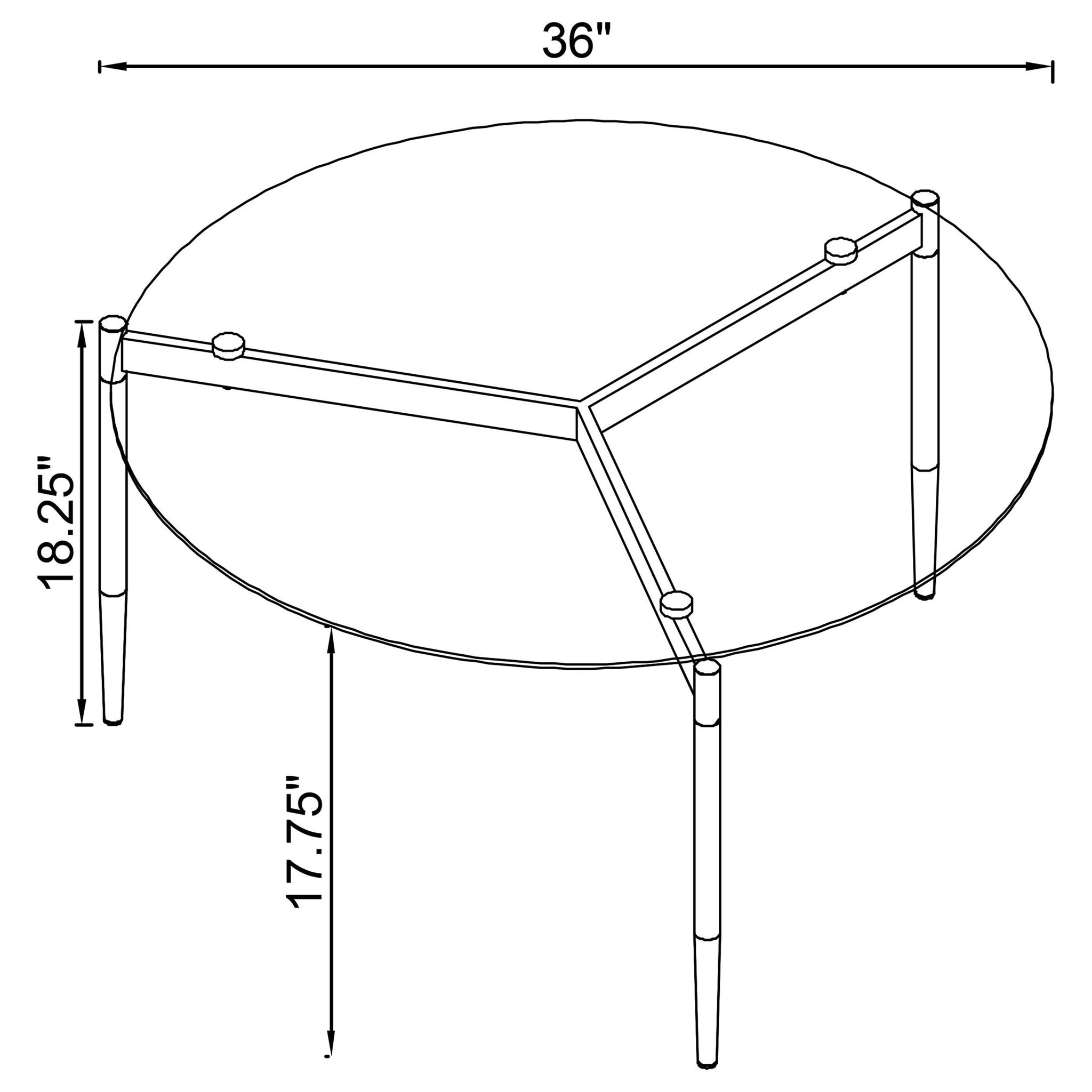 Rosalie Round Smoked Glass Top Coffee Table Grey - Atlantic Fine Furniture Melbourne FL