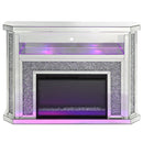 Noralie - 51" Fireplace With LED - Mirrored & Faux Diamonds