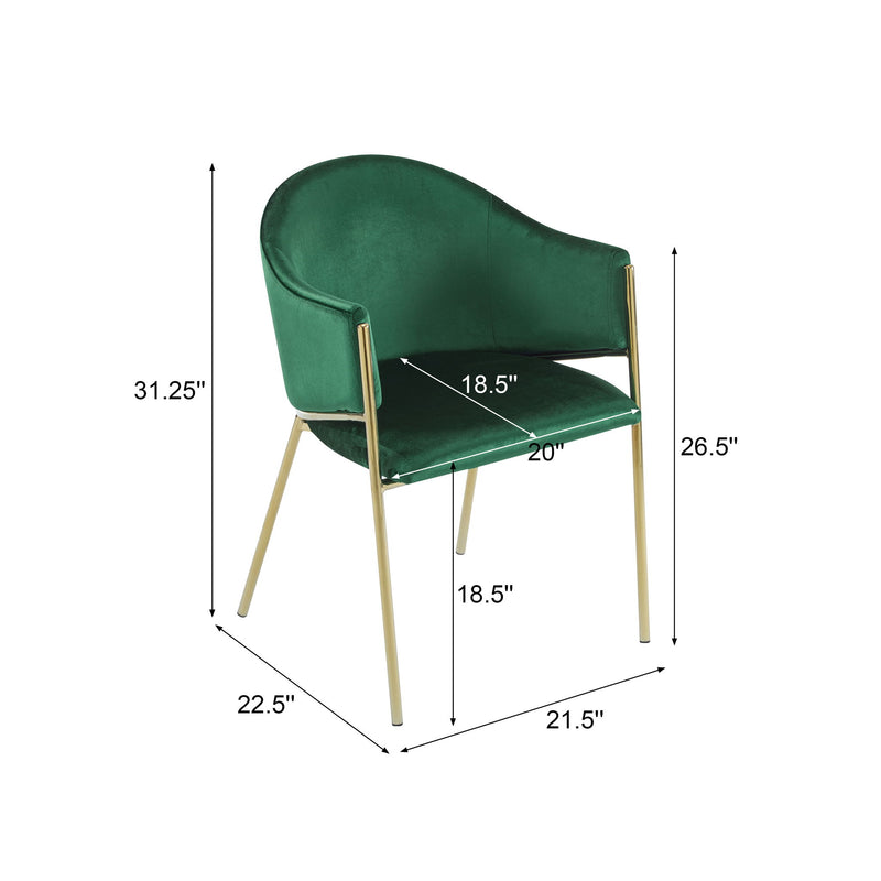 Modern Upholstered Dining Chair With Frame And Plush Velvet