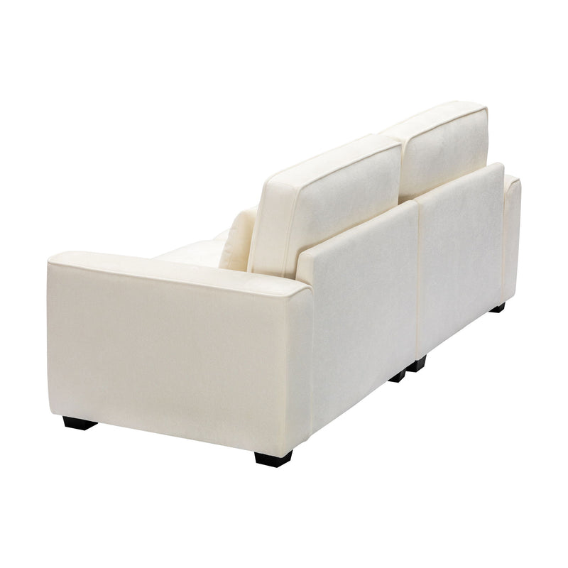 Modern Fabric Sofa With Plush Cushions, Sleek Arm Design