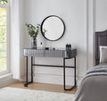 Mirrored Makeup Vanity Table With Stainless Steel Base And 2 Drawers
