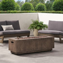 Wellington Square Iron Fire Pit With Wood Pattern Design And 50,000 Btu Output