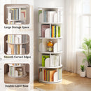 5 Tier Rotating Bookshelf, 360° Spinning Design, Space Saving Storage, For Home And Office - White