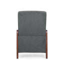 Mendota - Mid Century Modern Fabric Channel Stitch Wood Pushback Recliner - Gray