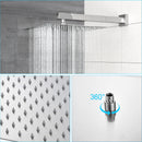 Dual Shower Head System With Square Rain Shower And Rough In Valve