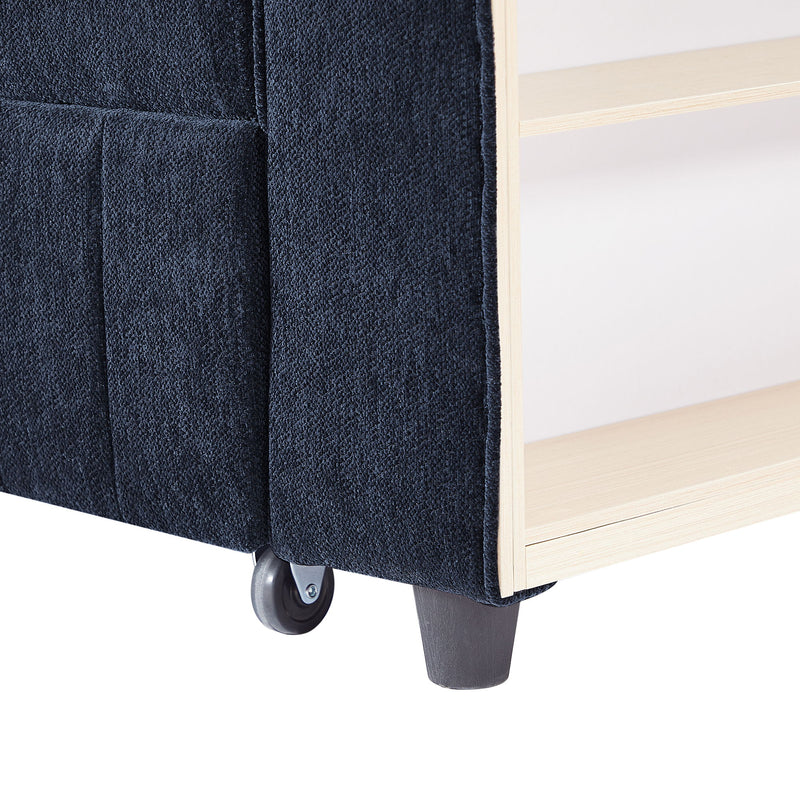 Pull-Out Sofa Bed Convertible Couch With Adjustable Backrest For Living Room