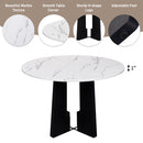 5 Piece Round Dining Table Set, Modern Dining Table And 4 Upholstered Chairs For Dining Room