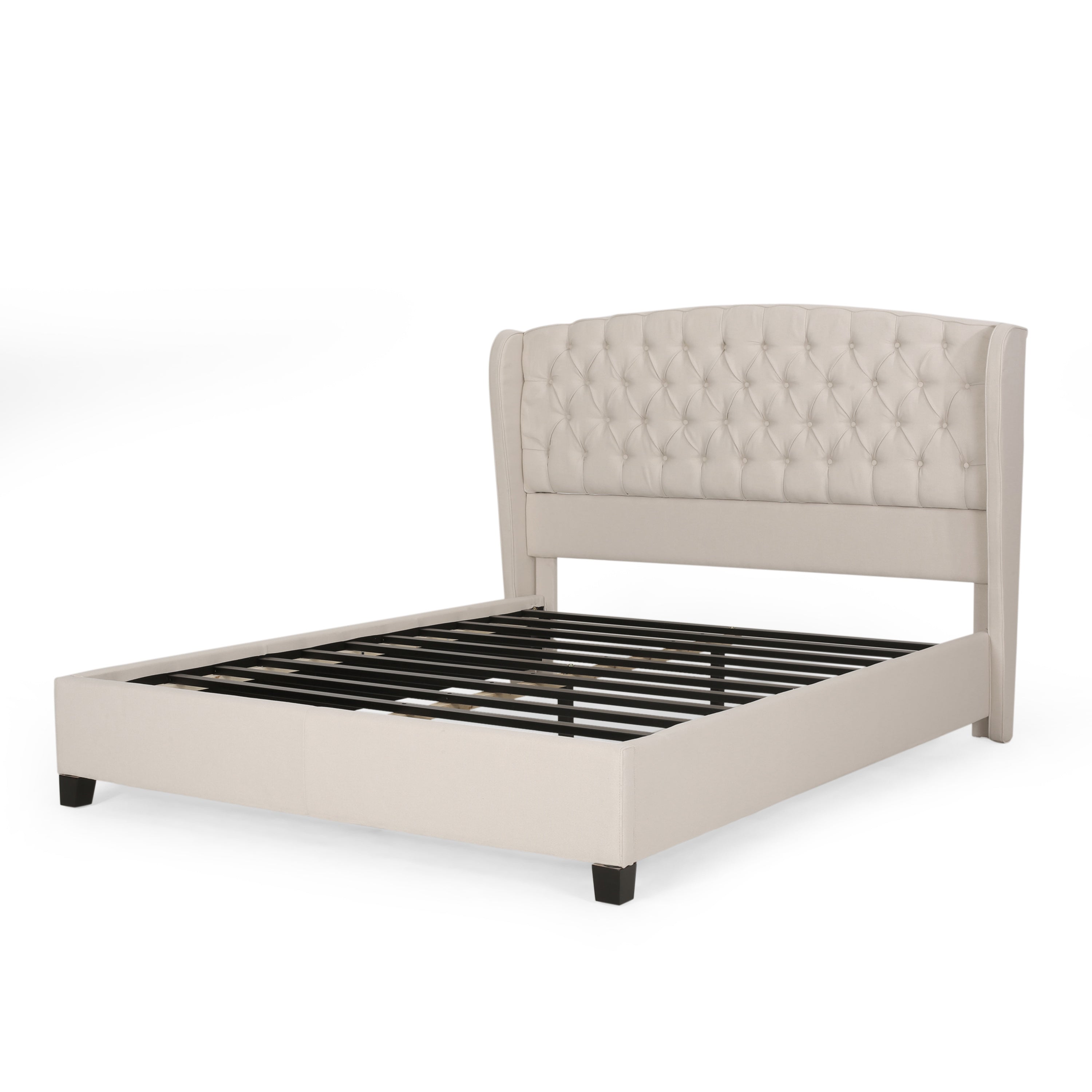 ALBERTA FULLY UPHOLSTERED QUEEN WHOLE BED-HEADBOARD -NEW