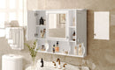Wall Mounted Bathroom Medicine Wall Cabinet With Mirror & Open Shelves