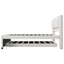 Upholstery Platform Bed With Trundle,Trundle Can Be Flat Or Erected