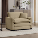 Modern Classic Corduroy Fabric Single Chair Deep Seat Sofa With Pillow