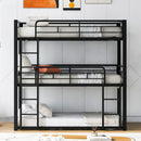 Triple Bunk Bed With Sturdy Construction And Space Saving Design