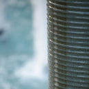 Large Modern Cylinder Ribbed Tower Water Fountain, Contemporary Outdoor Bird Bath