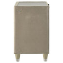 Lorient - 2-Drawer LED Nightstand With USB - Ivory And Camel