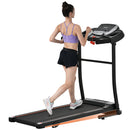 Folding Treadmill With Incline And Heart Rate Sensor, 2.5Hp Quiet Brushless With USB Charge Station, Small Space Portable Running Walking Machine - Black / Silver