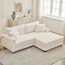 2 Seater L Shaped Chaise Sofa With Reversible Cushion, USB - C Charging Port, Storage Pocket, Convertible Left / Right Design