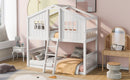 House Bunk Bed With Ladder, Wood Bed