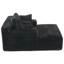 Modern Full Compressed Chaise Lounge Sofa Bed With Removable Pillows