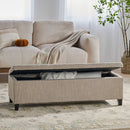 Glouster - Contemporary Storage Ottoman V2 With Upholstered Fabric - Sand