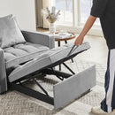 Modern Velvet 3 In 1 Sofa Bed Chair, Adjustable Recliner