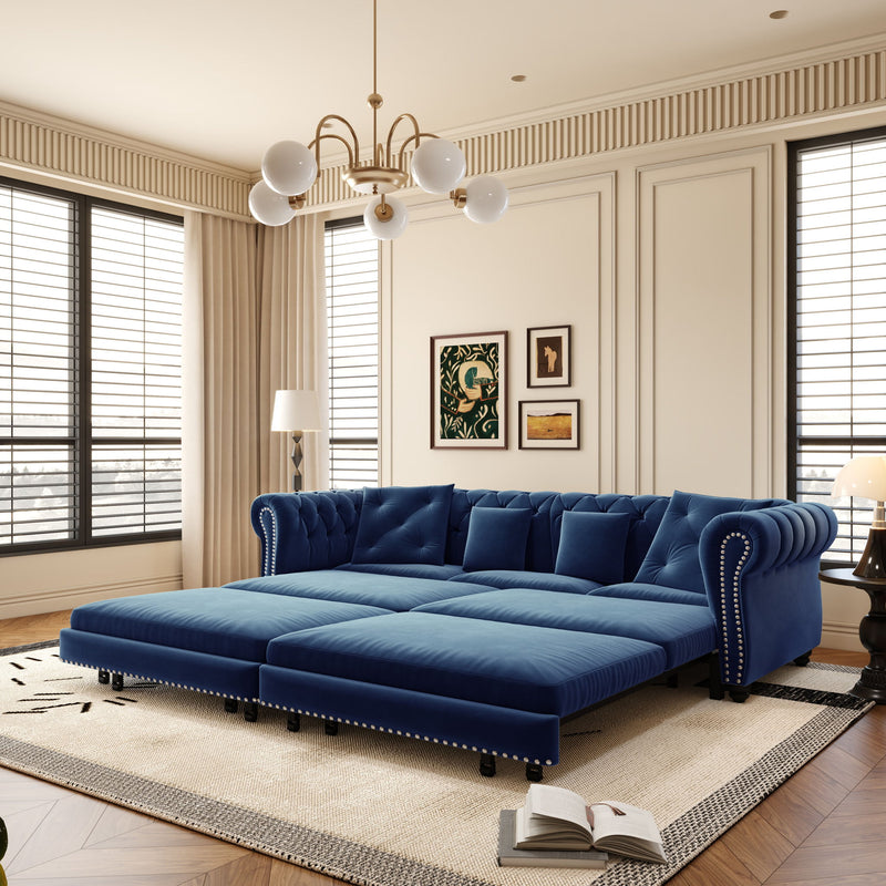 3 In 1 Pull Out Convertible Sleeper Sofa Bed