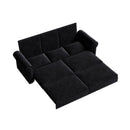 3 In 1 Convertible Sleeper Sofa With Nailhead Trim & Rolled Arm