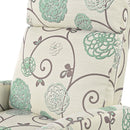 Modern Manual Recliner, Home Theater Chair With Adjustable Backrest For Living Room - Beige / Blue