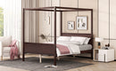 Queen Size Canopy Platform Bed with Headboard and Footboard,Slat Support Leg - Espresso(OLD SKU:LT001912AAP)