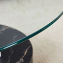 Contemporary Artistic Double Layer Coffee Table,Tempered Glass Top