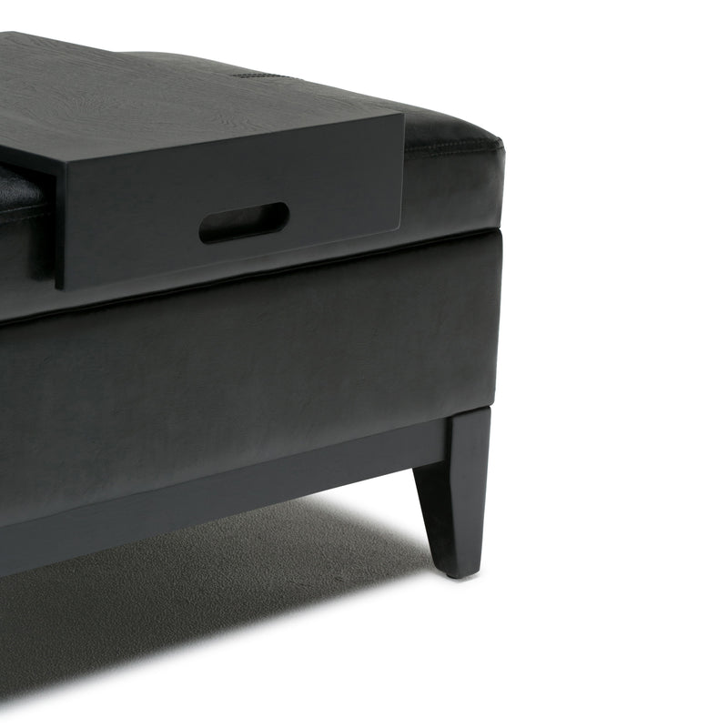 Oregon - Contemporary Storage Ottoman Bench With Tray