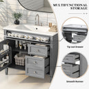 Bathroom Vanity & Top Sink, Modern Bathroom Storage Cabinet With 2 Drawers And A Tip-Out Drawer