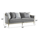 Fernando - Sofa With 5 Pillows - Gray Chenille & Champagne